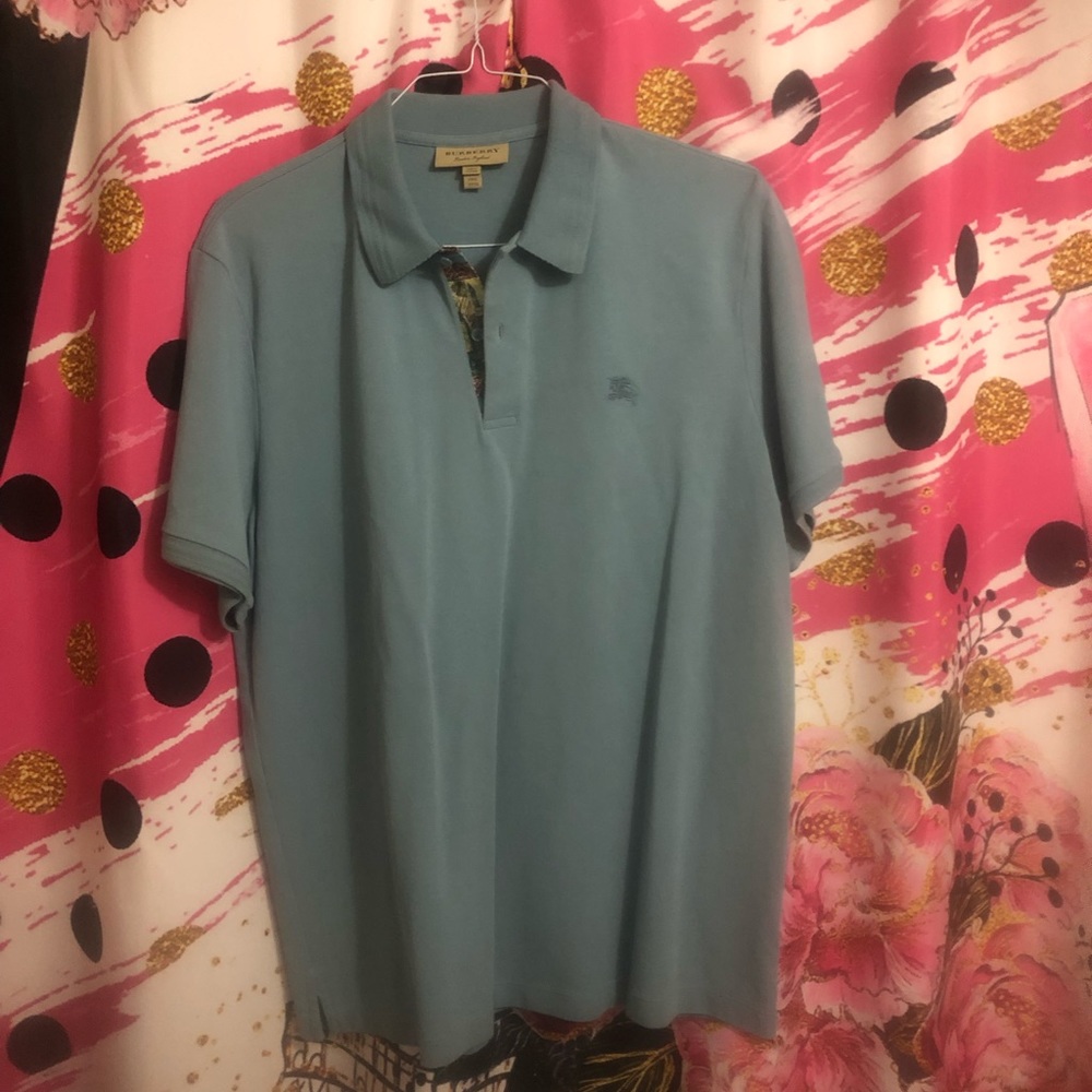 EUC Blue Burberry short sleeve polo size 3XLT